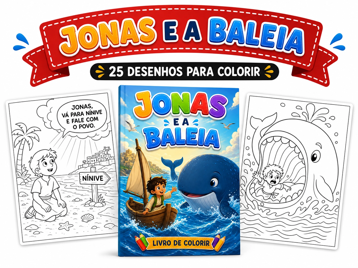 Jonas e a Baleia — livro de colorir