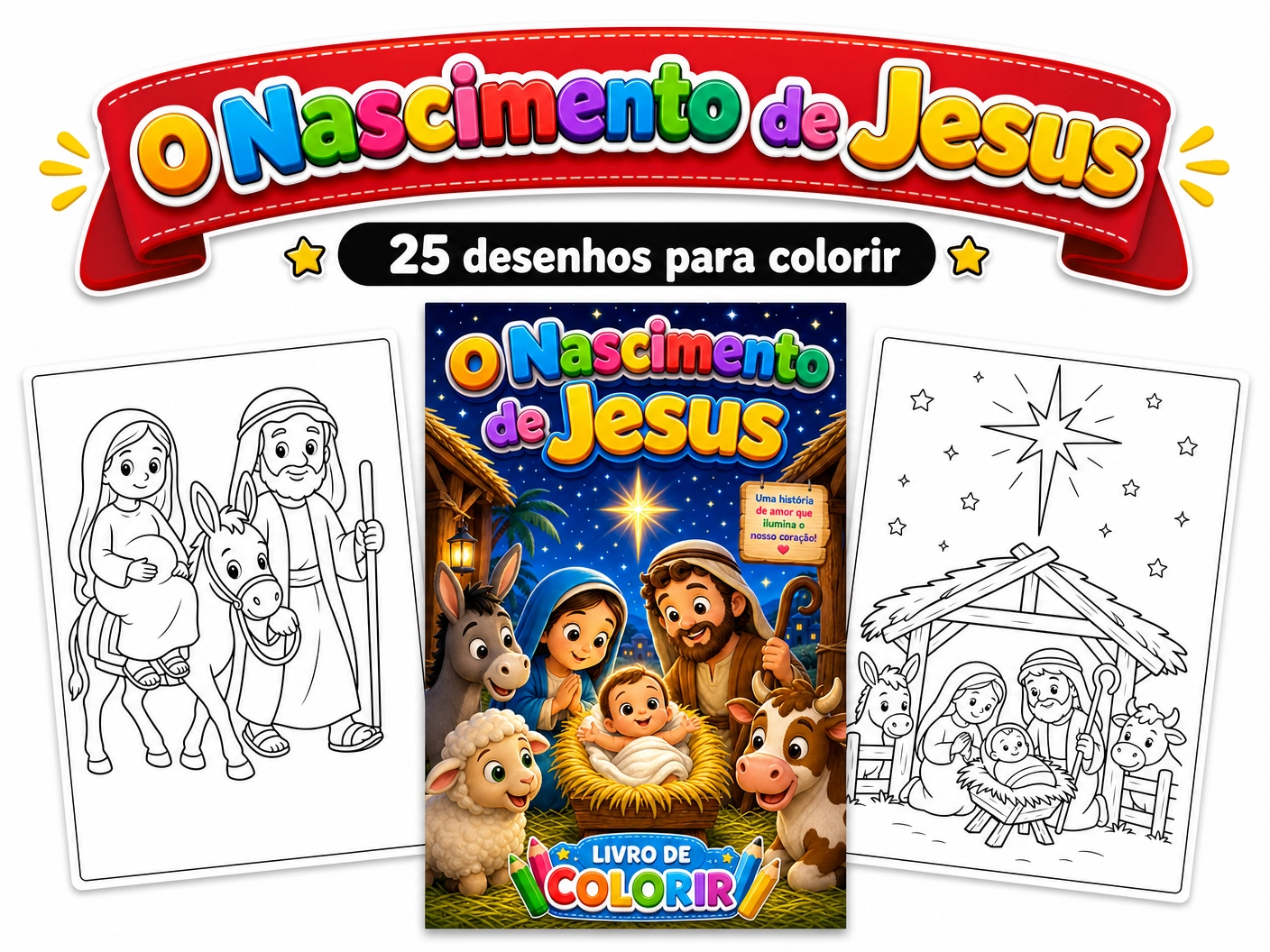 O Nascimento de Jesus — livro de colorir