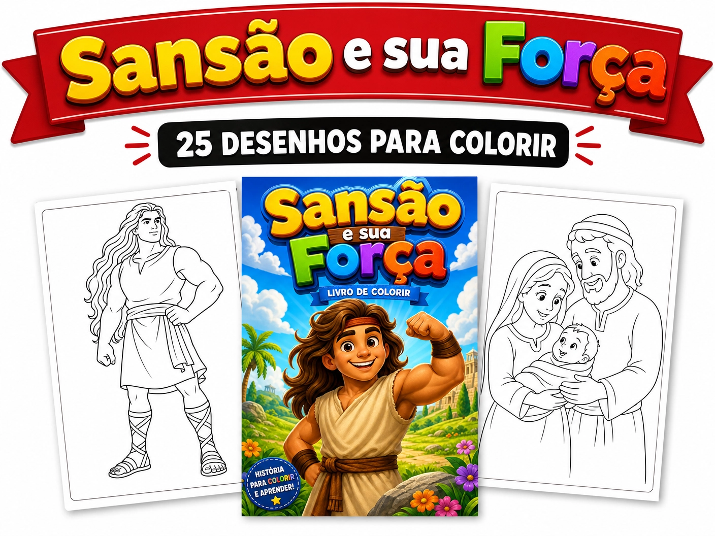 Sansão e sua Força — livro de colorir